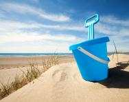 Bucket and spade on the beach Bucket and spade on the beach