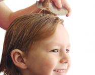 Child having hair combed Child having hair combed