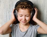Child listening to music Child listening to music