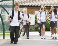 Children walking home from school Children walking home from school