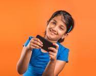 Child with mobile phone Child with mobile phone