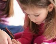 Little girl writing Little girl writing