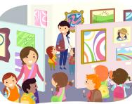 Children in an art gallery Children in an art gallery