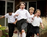 Children running energectically Children running energetically