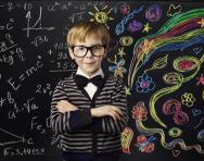 Creative child at the blackboard Creative child at the blackboard