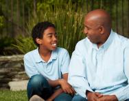 Father and son talking Father and son talking