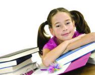 Girl with books and folders Girl with books and folders