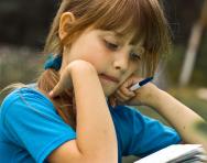 Girl reading and studying Girl reading and studying
