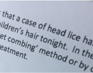 School letter about headlice School letter about headlice