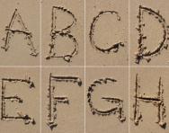 Letters in sand Letters in sand