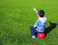 Little boy pointing at nothing Little boy pointing at nothing