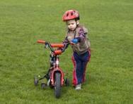 Little boy with his bike Little boy with his bike