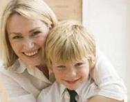Happy mum and son hugging Happy mum and son hugging