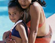 Mum and daughter at the swimming pool Mum and daughter at the swimming pool