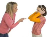 Mum telling daughter off Mum telling daughter off