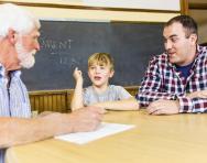 Parent, teacher and child meeting Parent, teacher and child meeting