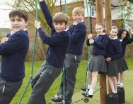 Primary-school children in the playground Primary-school children in the playground