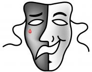 Sad - happy theatre mask Sad - happy theatre mask