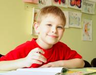 Child writing at home Child writing at home