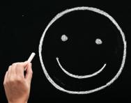 Smiling face on blackboard Smiling face on blackboard