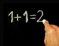 Simple sum on a blackboard Simple sum on a blackboard