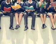 Teens in school uniform Teens in school uniform