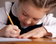 Little girl writing Little girl writing