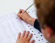 Boy taking SATs Boy taking SATs