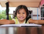 Happy child learning Happy child learning