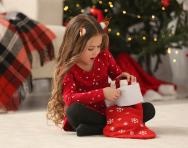 Girl with Christmas stocking