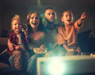 Family watching movie Family watching movie