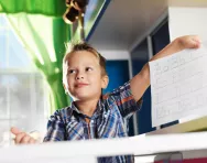 Bilingual child learning at school