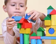 Boy building with blocks Boy building with blocks