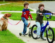 Brothers riding their bikes Brothers riding their bikes