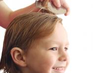Child having hair combed