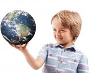 Child holding the world