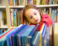 Child in library