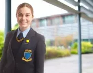 Child in school uniform