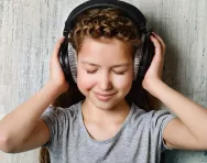 Child listening to music