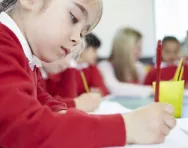 Child working in classroom