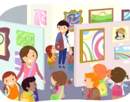 Children in an art gallery