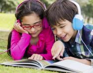 Children listening to an audiobook