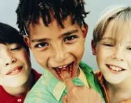 Children pulling funny faces