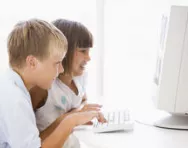 Children working at computer
