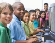Class sat at computers Class sat at computers