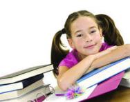 Girl with books and folders