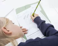 Home education child doing maths