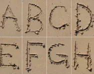 Letters in sand Letters in sand