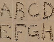 Letters in sand