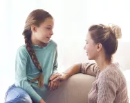 Mum and daughter talking